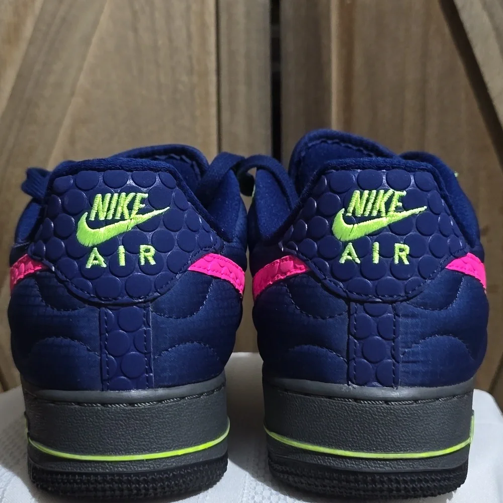 NWOB Nike AF1 "By You" Low 3M Thinsulate Neon Pink Green Blue Gray Womens Sz. 10 - Picture 7 of 8